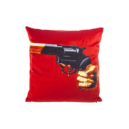 Coussin Toiletpaper tissu rouge multicolore / Revolver - 50 x 50 cm - Seletti