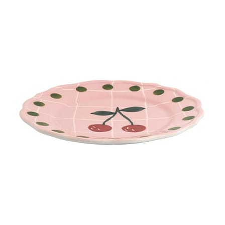 Quadri Dessert plate ceramic pink  - Ø 22.5 cm / Hand-painted - Bitossi Home