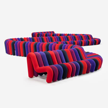Fauteuil rembourré Extra Bold Sofa tissu rouge / Canapé modulable - L 72 cm (4 tubes) - Moustache