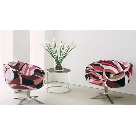 Fauteuil pivotant Rive droite tissu bleu / Patrcik Norguet, 2001 - Velours by Pucci - Cappellini