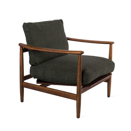 Fauteuil rembourré Todd tissu bois vert / Tissu bouclé - POLSPOTTEN