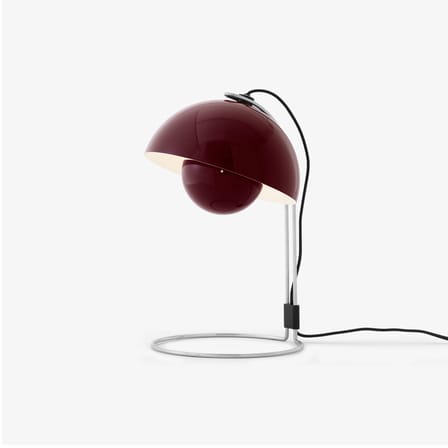 Lampe de table Flowerpot VP4 métal prune / H 36 cm - By Verner Panton, 1968 - &tradition