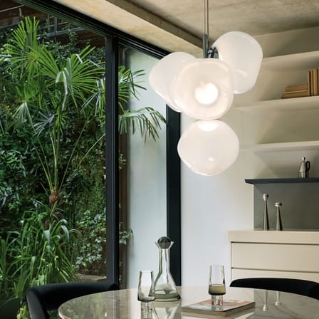 Sospensione Melt Chandelier Mini materiale plastico bianco / LED - Ø 54 x H 63 cm - Tom Dixon