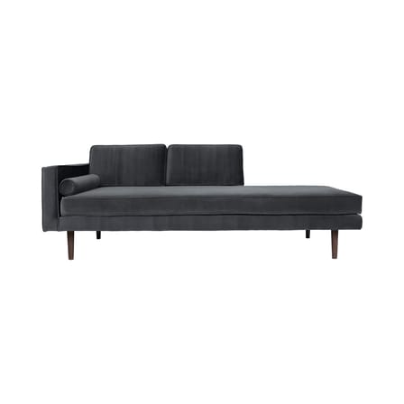 Méridienne Wind tissu gris / Accoudoir gauche - L 200 cm / Velours - BROSTE COPENHAGEN