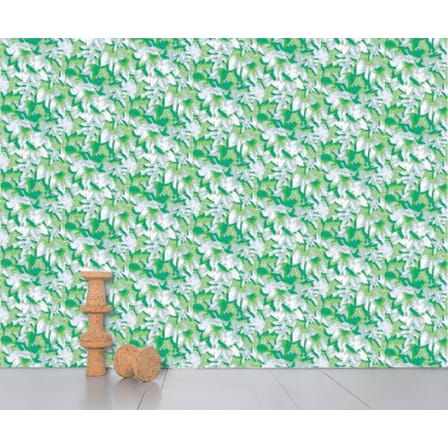 Papier peint panoramique WallpaperLab Nested paper papier vert / 8 lés - L 372 x H 300 cm - Domestic
