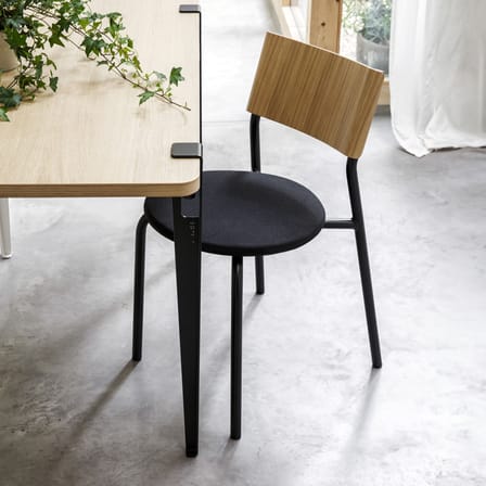Pied  métal noir avec fixation étau / H 75 cm - Pour créer table & bureau - TIPTOE