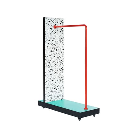 Portant Super Stender bois multicolore / 120 x 48,3 x H 173 cm - Roulettes & miroir - Seletti