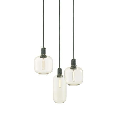 Suspension Amp Large verre marbre jaune marron or / Ø 11,2 x H 26 cm - marbre - Normann Copenhagen