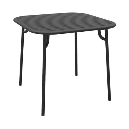 Table carrée Week-end métal noir / 85 x 85 cm - Aluminium - Petite Friture