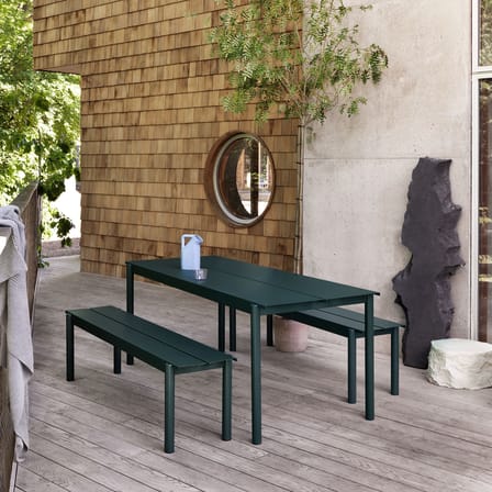 Table rectangulaire Linear métal beige / 200 x 75 cm - Muuto