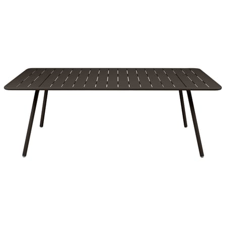 Table rectangulaire Luxembourg métal marron / 207 x 100 cm - 8 à 10 personnes - Fermob