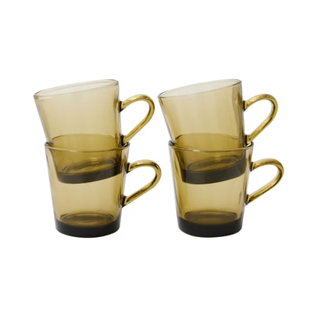 Tasse à café 70s glassware verre vert / Set de 4 - 23 cl - HK LIVING
