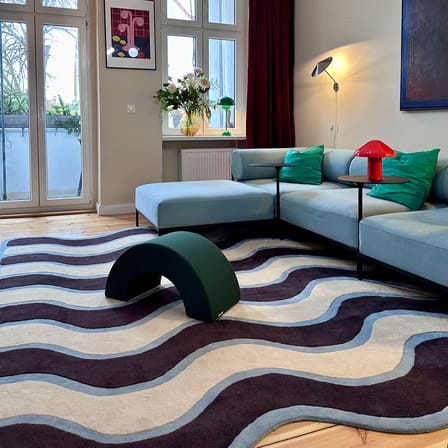 Teppich Waves textil bunt / 200 x 200 cm – handgetuftet - COLORTHERAPIS