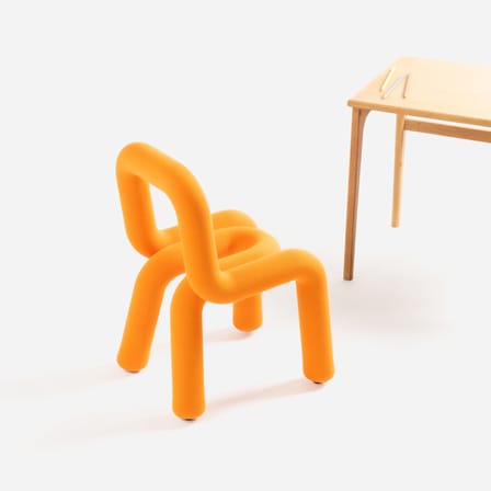 Chaise enfant Mini Bold tissu orange / Rembourrée - Moustache