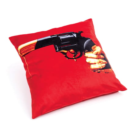 Coussin Toiletpaper tissu rouge multicolore / Revolver - 50 x 50 cm - Seletti
