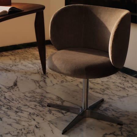 Fauteuil à roulettes Rico gris / Velours - Ferm Living