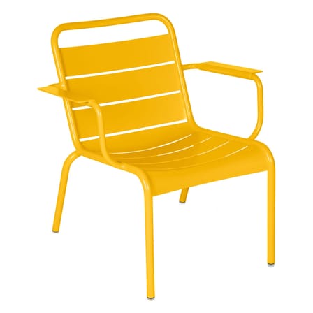 Fauteuil lounge Luxembourg métal jaune / Dossier droit - Fermob