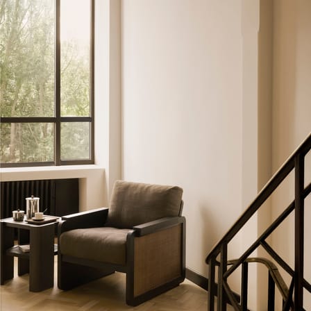 Fauteuil rembourré Panel / Teck & rotin - Ethnicraft