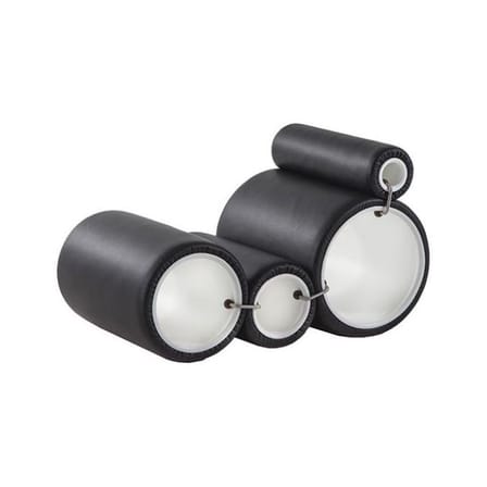 Fauteuil rembourré Tube tissu noir / Joe Colombo, 1969 - Modulable - Cappellini