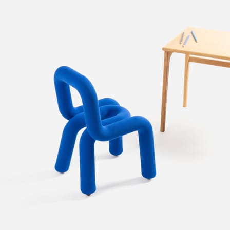 Kinderstuhl Mini Bold textil blau / Gepolstert - Moustache