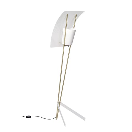 Lampadaire G30 métal blanc or / Réédition 1958, Pierre Guariche - SAMMODE STUDIO