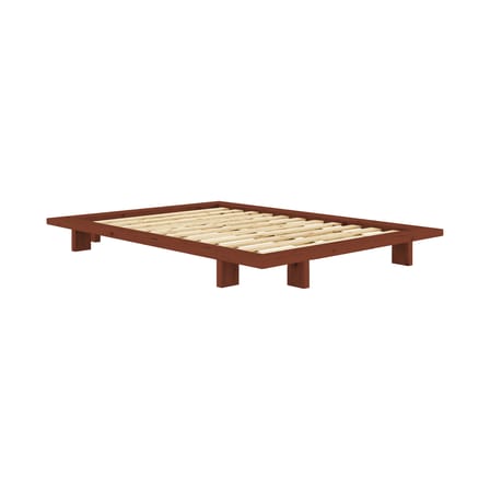 Lit double Japan bois rouge / Pour matelas 140 x 200 cm - KARUP