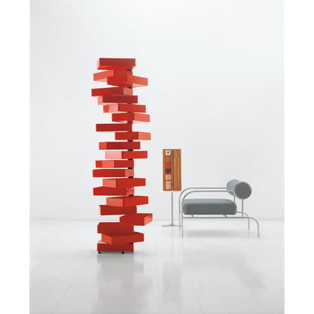 Mobile contenitore Revolving Cabinet materiale plastico rosso / Vani/contenitori girevoli - Shiro Kuramata, 1970 - H 185 cm - Cappellini