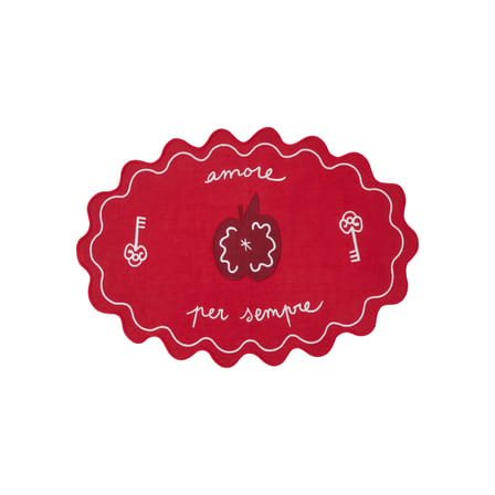 Set de table Amore Per Sempre tissu rouge / 48 x 35 cm - Brodé - Bitossi Home