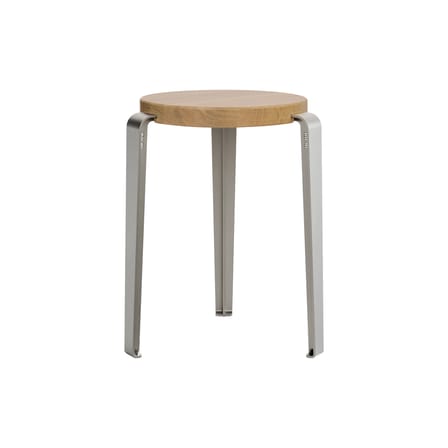 Stappelbarer Hocker Lou Core metall / H 45 cm - Eiche öko-zertifiziert - TIPTOE