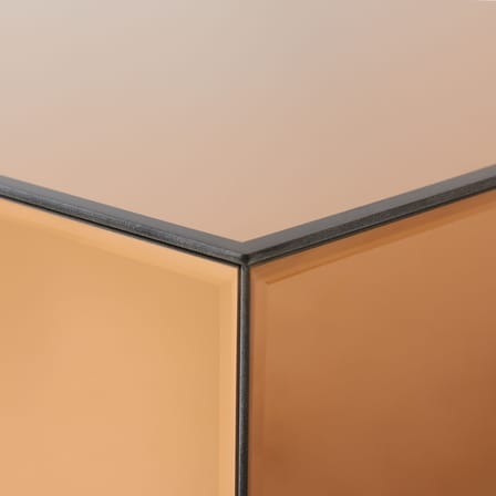 Table basse Mirror Block verre marron / 90 x 90 cm x H 22 cm - HK LIVING