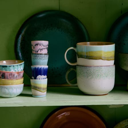 Tasse à thé 70s ceramics céramique multicolore / Set de 2 - 42,5 cl - HK LIVING