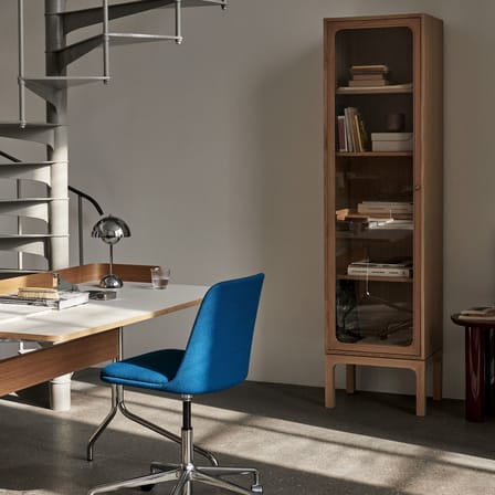 Vaisselier Trace Single SC87 bois naturel / L 50 x H 192 cm - &tradition