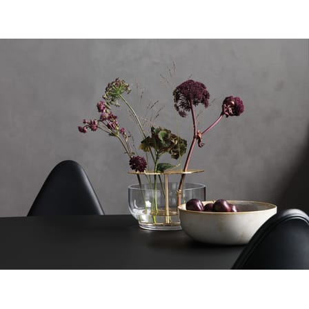 Vase Ikebana Large metall glas gold transparent / Messing & mundgeblasenes Glas - H 15,5 cm - Fritz Hansen