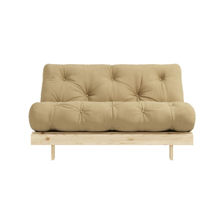 Canapé convertible Roots / L 140 cm - 3 positions Beige doré / Structure pin clair - KARUP DESIGN