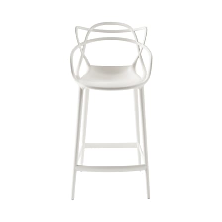 Chaise de bar Masters blanc / H 65 cm - Kartell