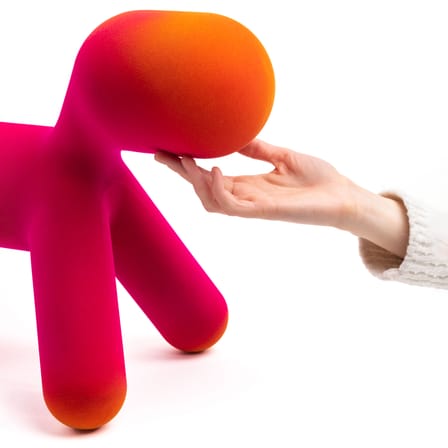 Décoration Puppy Small Floqué rose / Effet velours - L 42 cm - Eero Aarnio, 2003 - Magis