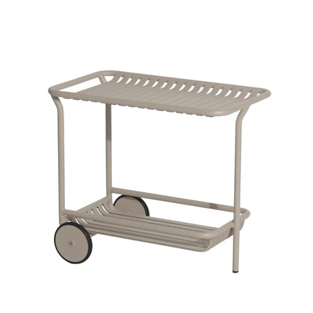 Desserte Week-end métal beige / Aluminium - Roulettes - Petite Friture