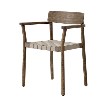 Fauteuil empilable Betty TK9 bois marron / Sangles en lin - &tradition