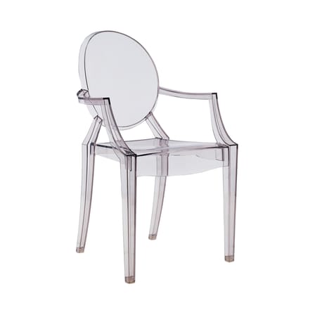 Fauteuil empilable Louis Ghost plastique gris / Polycarbonate 2.0 - Kartell