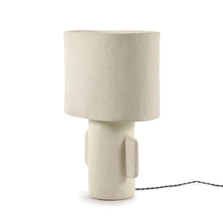 Lampe de table Earth papier blanc / Papier mâché recyclé - 36 x 23 x H 54 cm - Serax