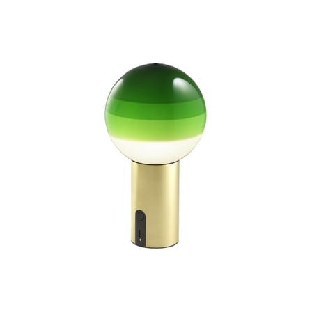 Lampe sans fil rechargeable Dipping Light LED verre vert / H 22.2 cm - Marset