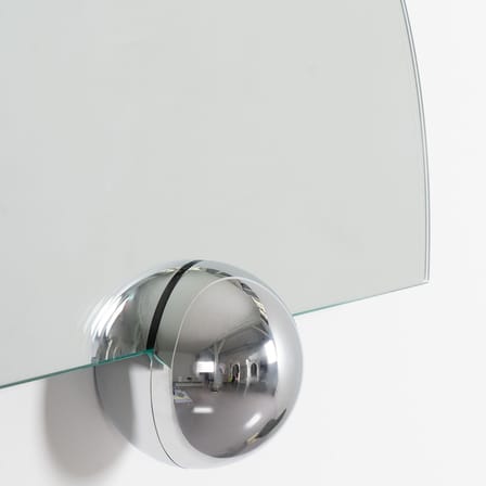 Miroir mural Sphera Half Moon métal argent / L 60 x H 37 cm - Moustache