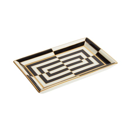 Op Art Small dish ceramic black / Trinket bowl - 18 x 13 cm - Jonathan Adler