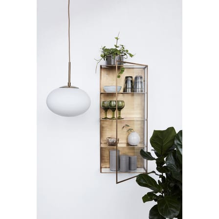 Rangement mural Cabinet Large métal verre transparent cuivre / Vitrine - L 35 x H 80 cm - House Doctor