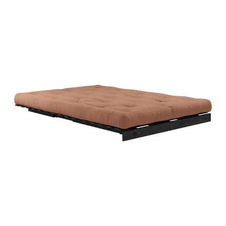 Schlafcouch Roots holz braun / B 140 cm - 3 Positionen / Schwarze Struktur - KARUP