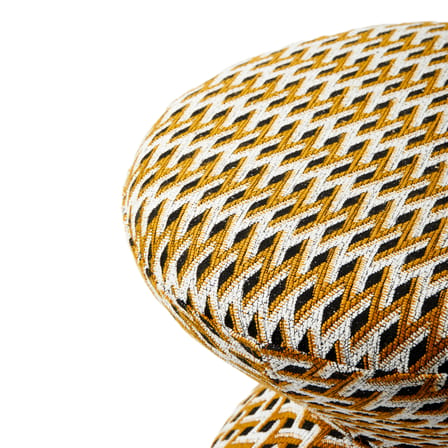 Tabouret rembourré Zig Zag Soft tissu jaune - Pols Potten