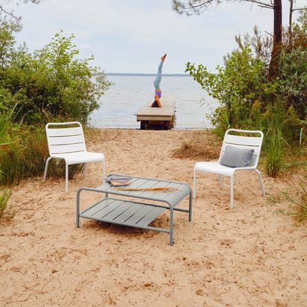 Chaise lounge Luxembourg métal beige - Fermob