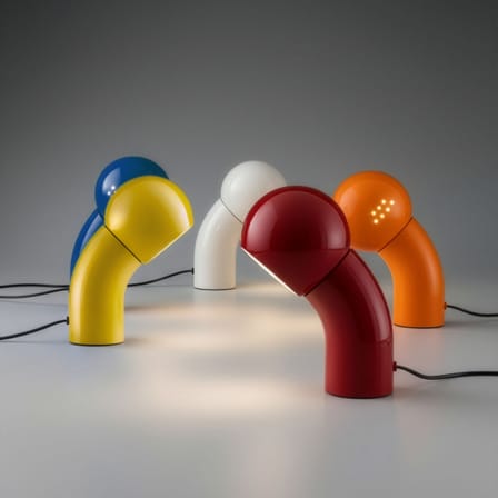 Lampe de table Pallino rouge / Réédition 70 - Orientable - Martinelli Luce