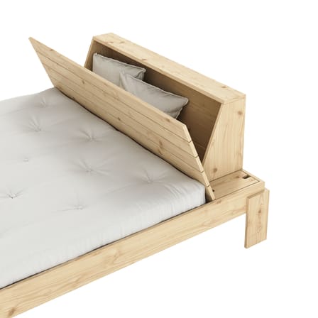 Lit double Layers Headboard / Pour matelas 160 x 200 cm - Avec tête de lit & rangements - KARUP