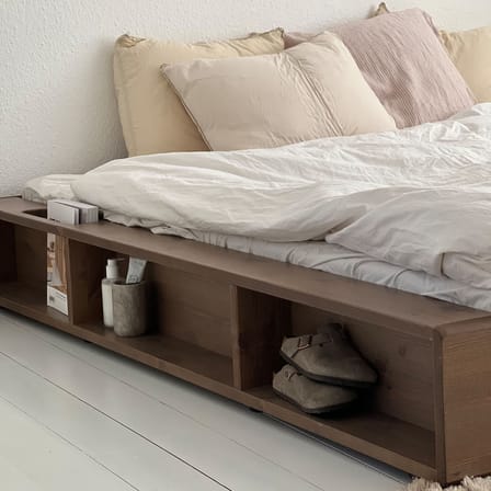 Lit double Ziggy / Pour matelas 140 x 200 cm - Rangements intégrés - KARUP DESIGN